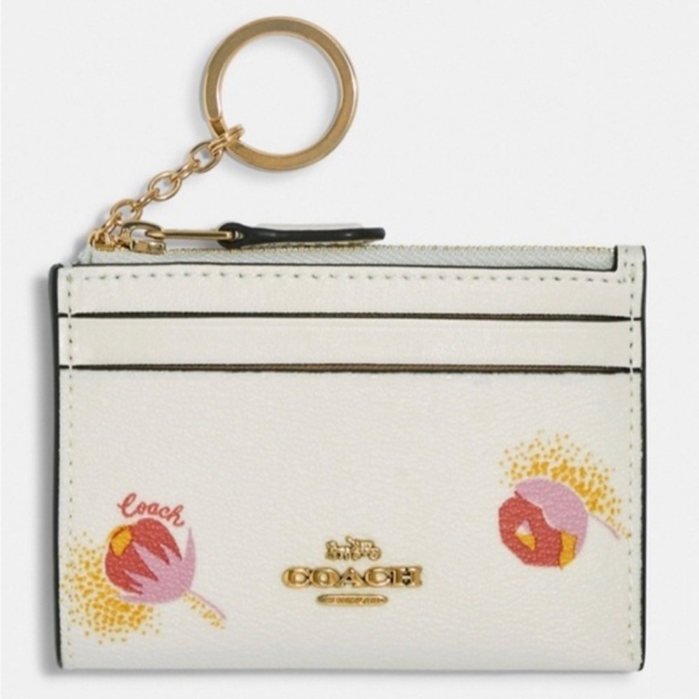 Coach Mini Skinny ID Case Small Wallet With Pop Floral Print